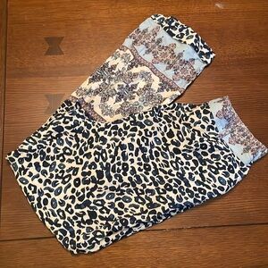 ANTHROPOLOGIE OLLARI Tapered Pants in Leopard Blue Size S